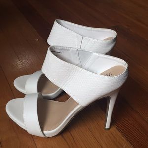 White strap heels